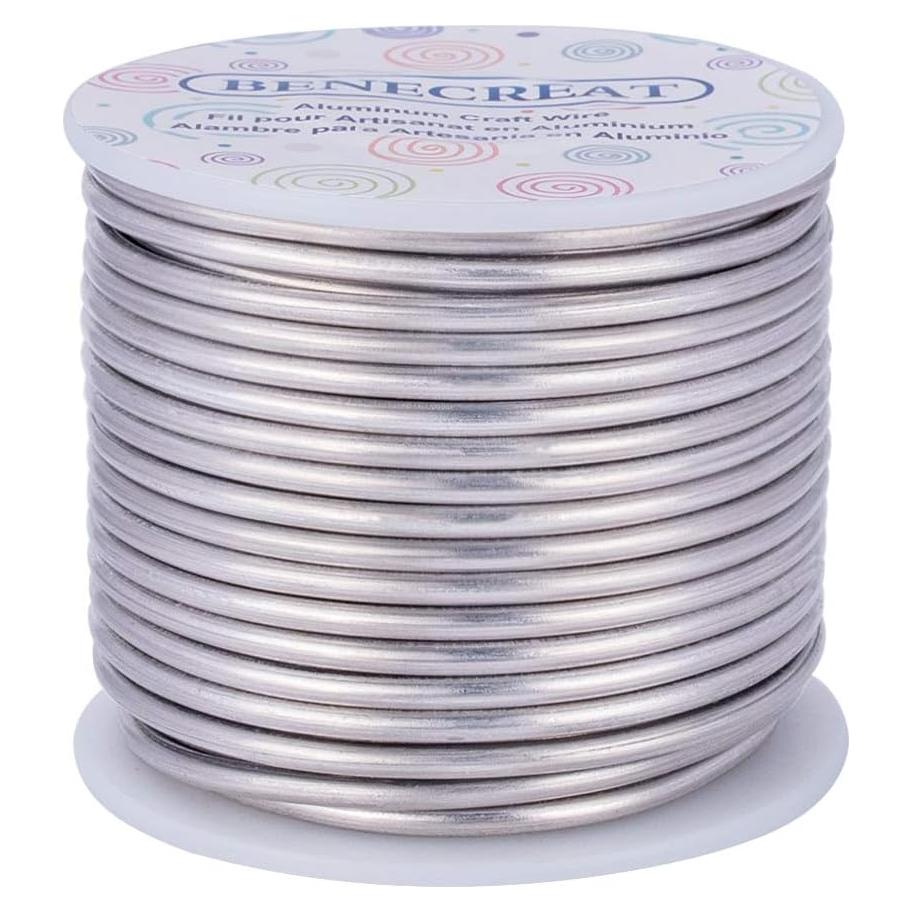 Alambre de Joyería BENECREAT 9 Calibre 3mm 17m Aluminio Flexible
