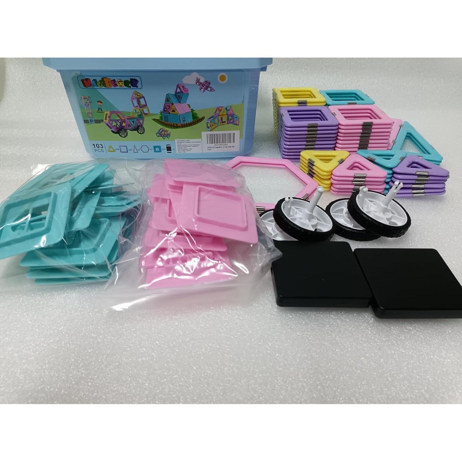 MAGBLOCK Juego de Bloques Magnéticos 103pcs para Niños 3+
