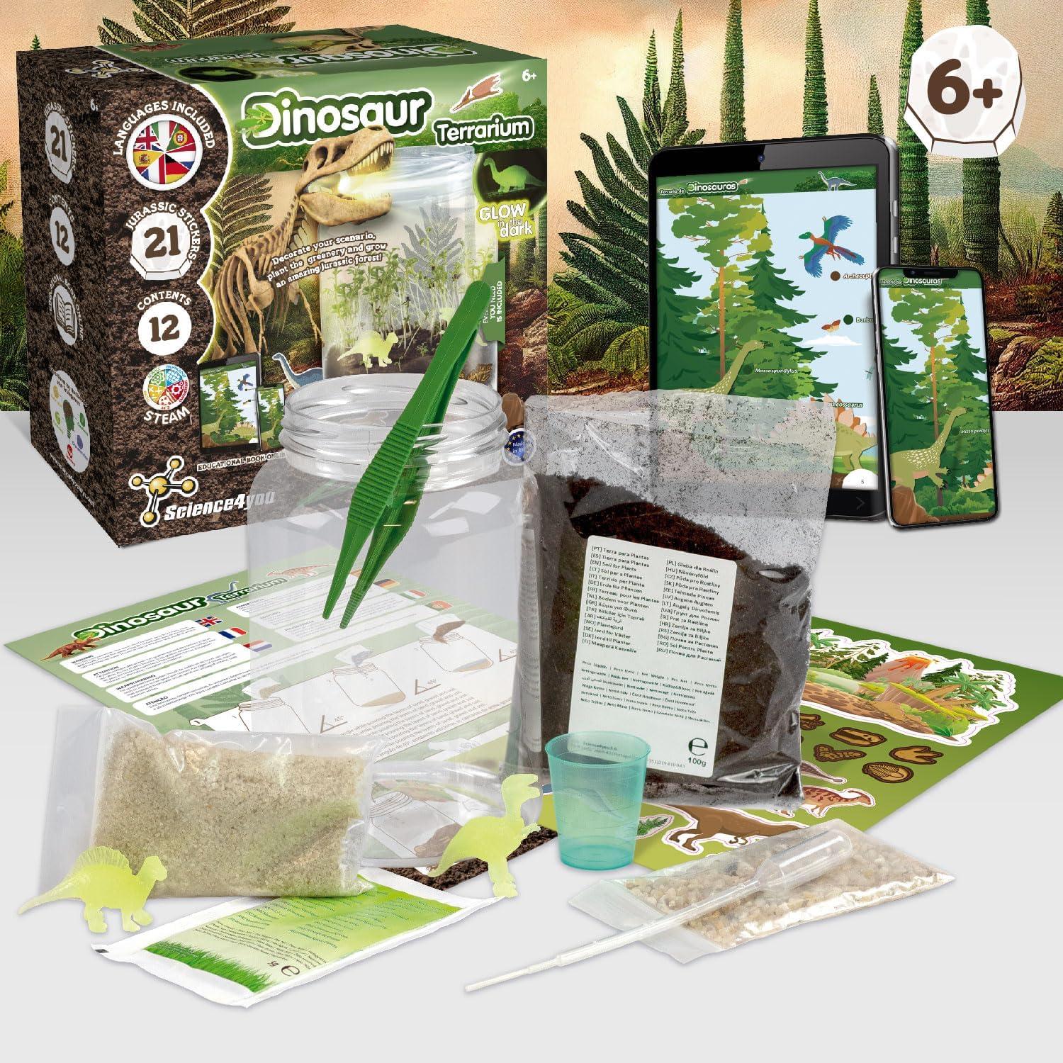 Kit Terrario Dinosaurios Science4you DIY Brilla en la Oscuridad