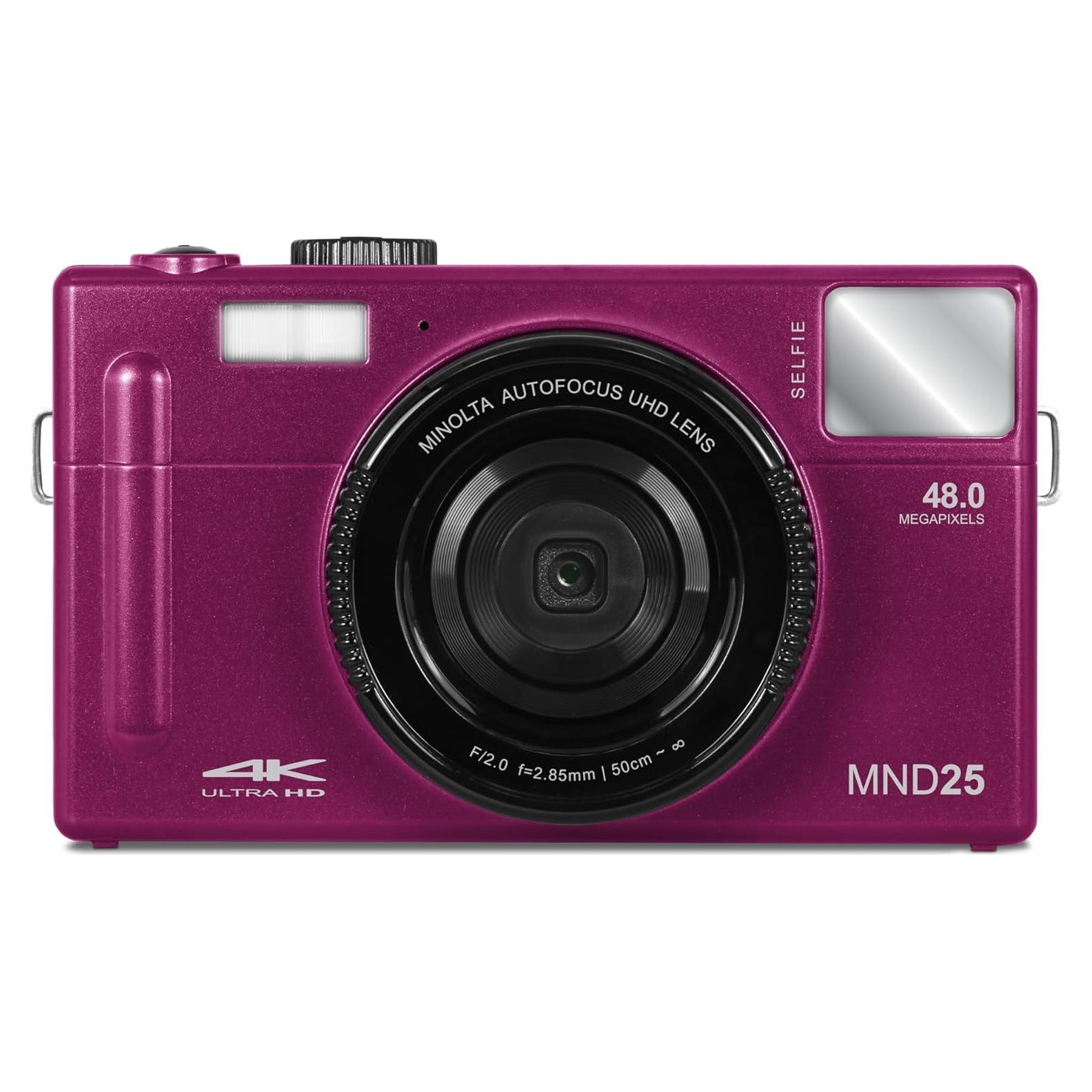 Cámara Digital Minolta MND25 48MP 4K con Espejo Selfie