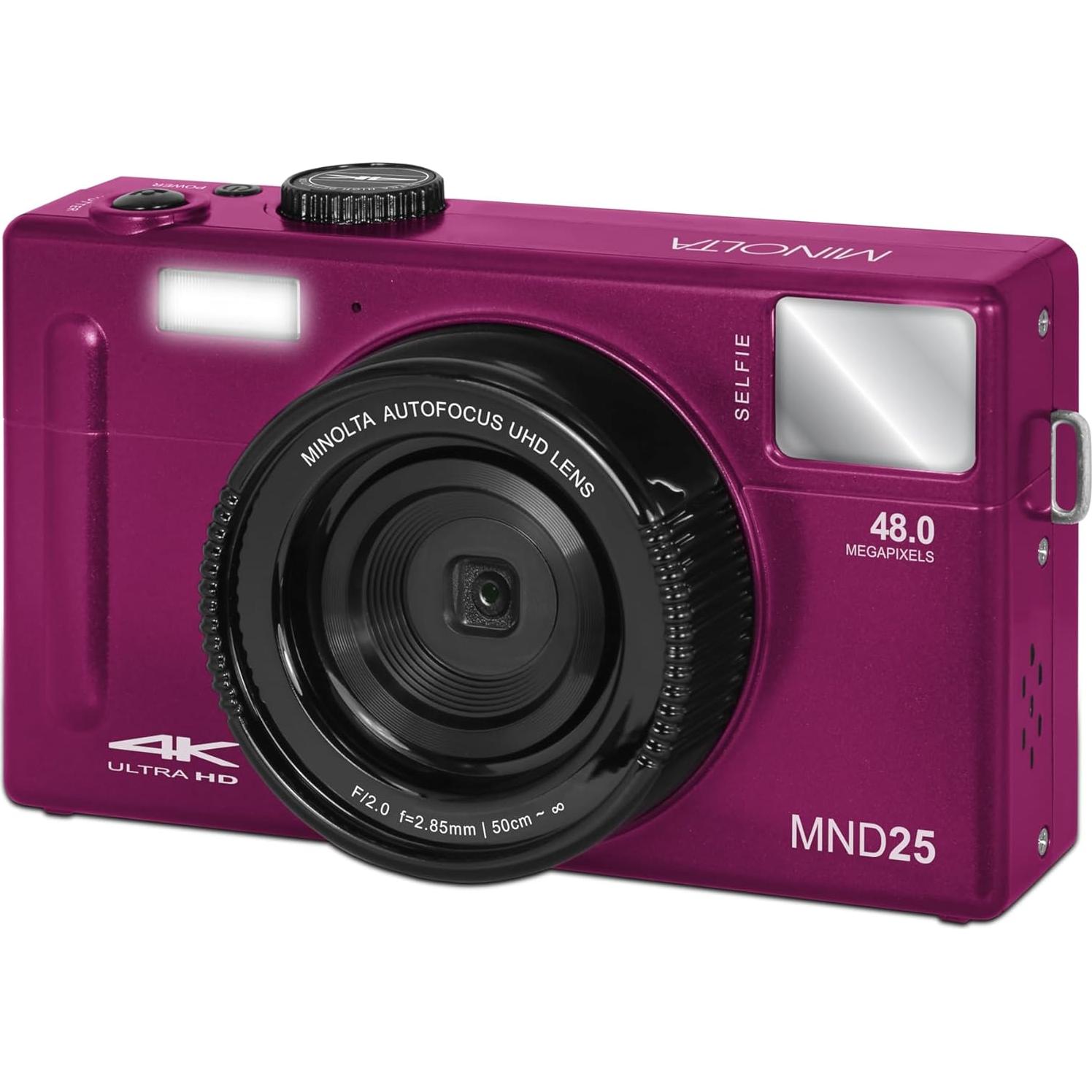 Cámara Digital Minolta MND25 48MP 4K con Espejo Selfie