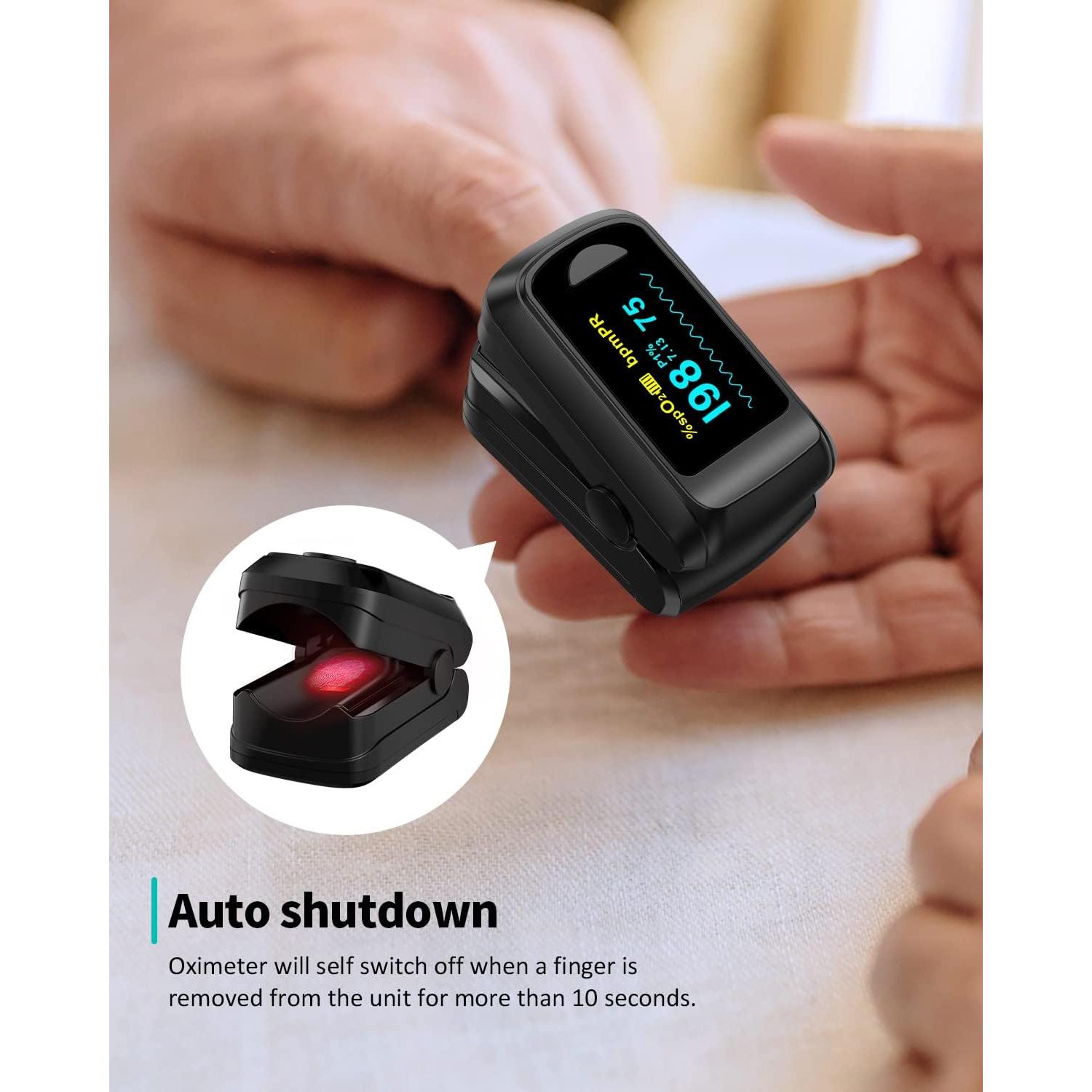 Oxímetro de Pulso Bluetooth HealthTree con APP, Monitor de Frecuencia Cardíaca