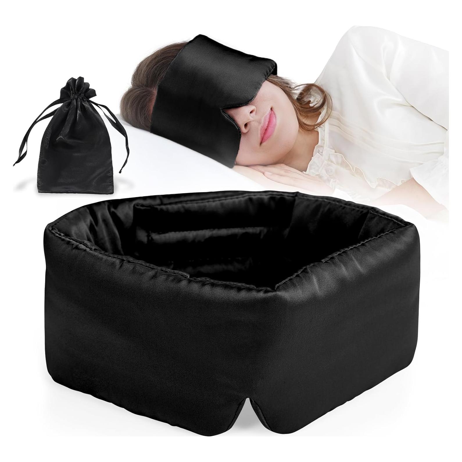 Máscara de Sueño de Seda de Morera BATJA Ajustable Negro