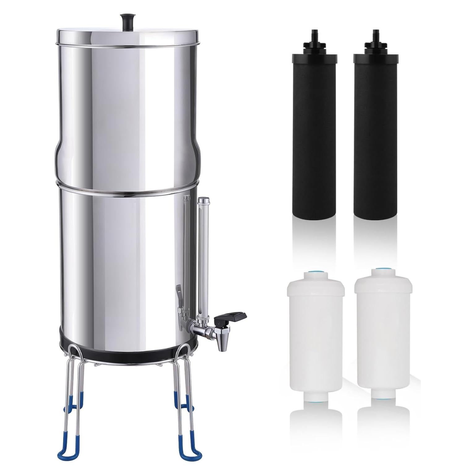 Sistema de Filtro de Agua Amwater 2.25G Acero Inoxidable NSF