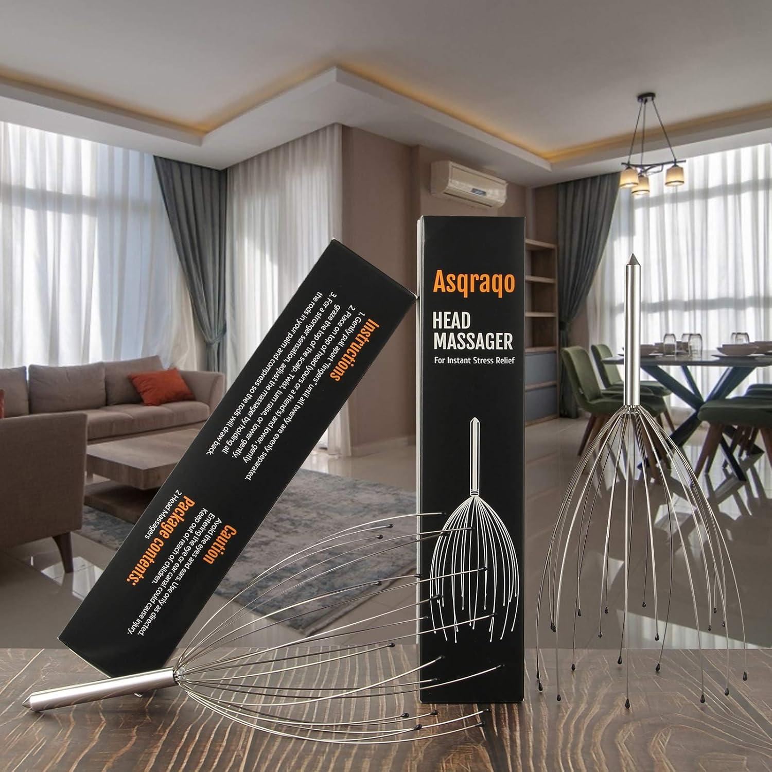 Masajeadores de Cuero Cabelludo Asqraqo 2 Piezas Portátiles