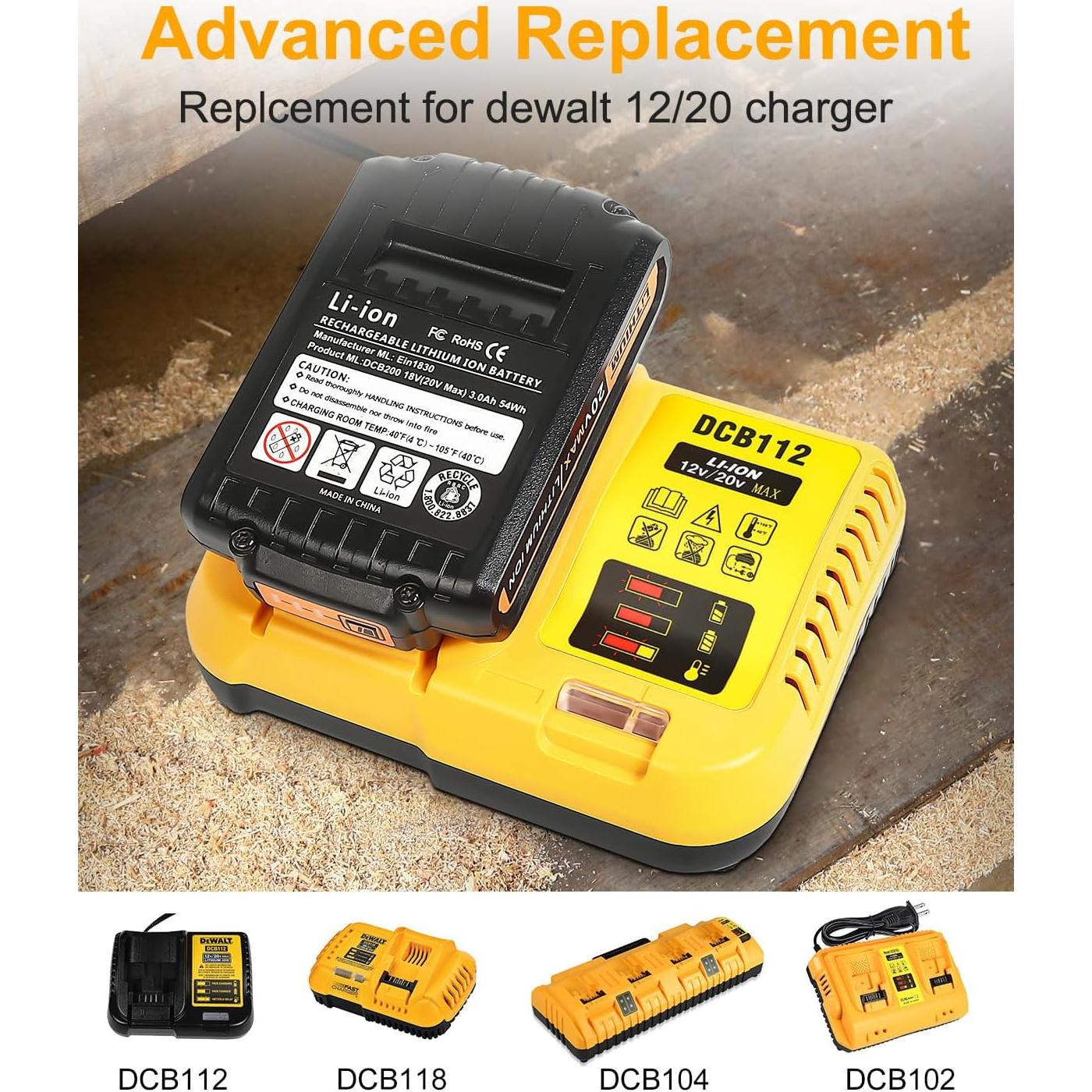 Pack 2 Baterías 20V 3.0Ah Dewalt + Cargador DCB112