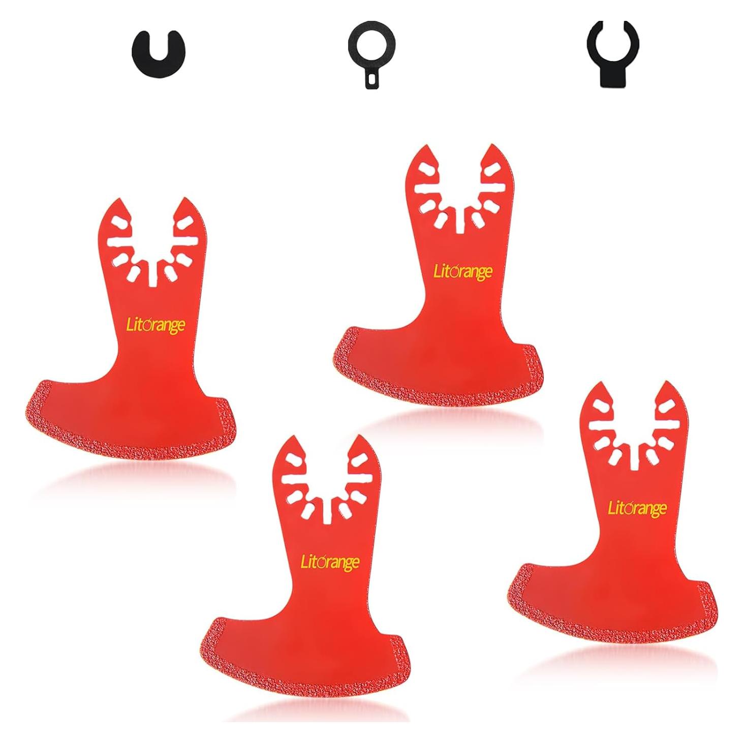 Cuchillas Oscilantes de Diamante LitOrange 4 Pcs 10 cm