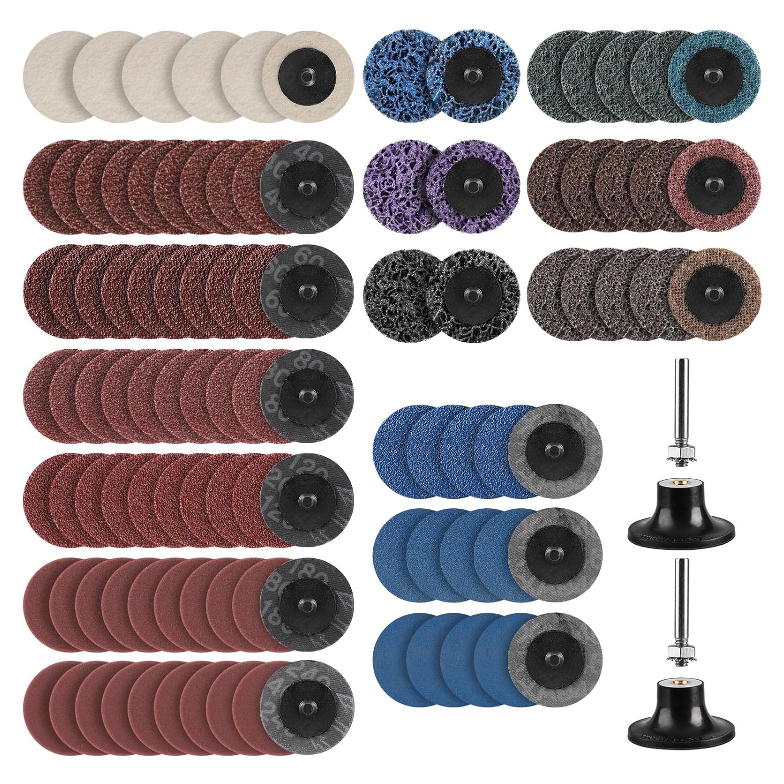 Juego de Discos de Lijado 104 Piezas Shineboc 2" para Amoladora