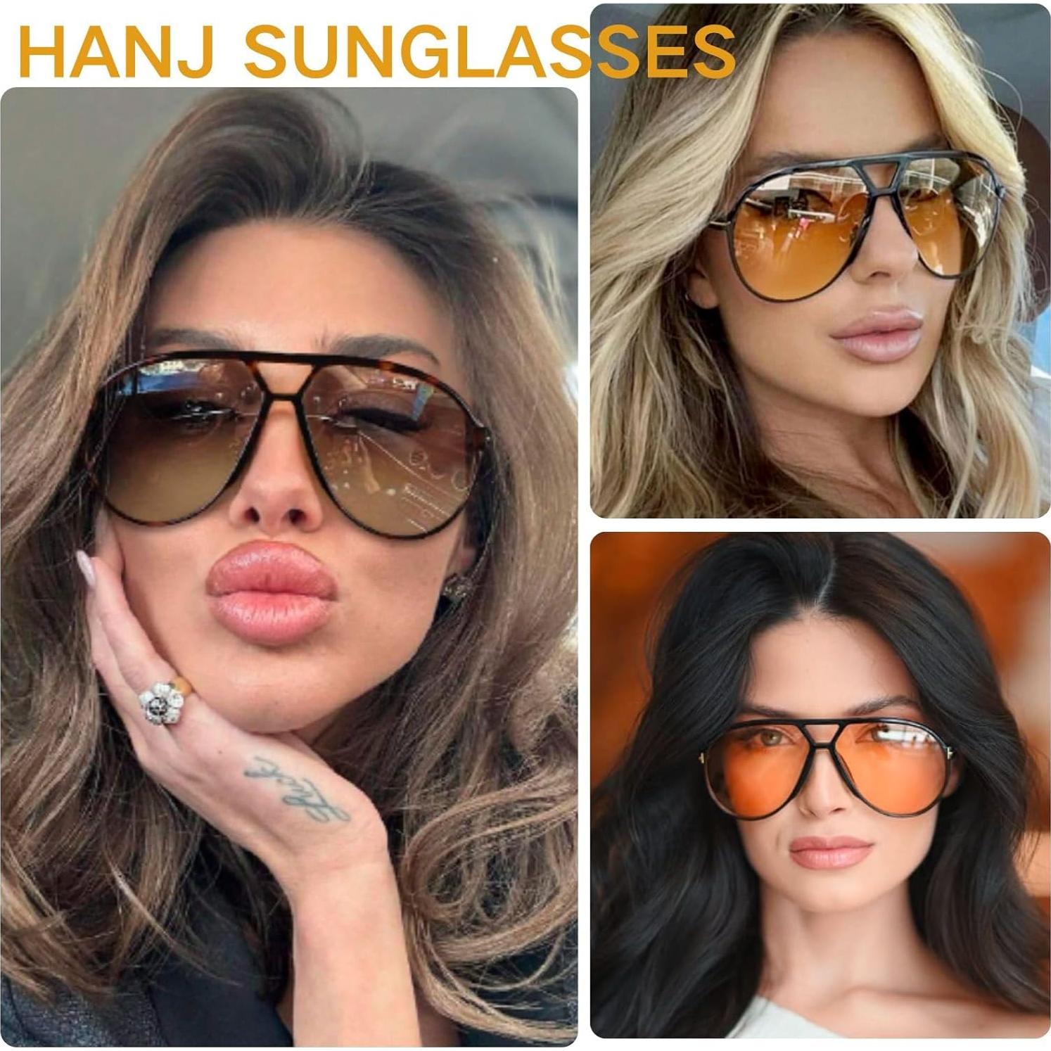 Gafas de sol aviador retro Hanj UV400 grandes unisex