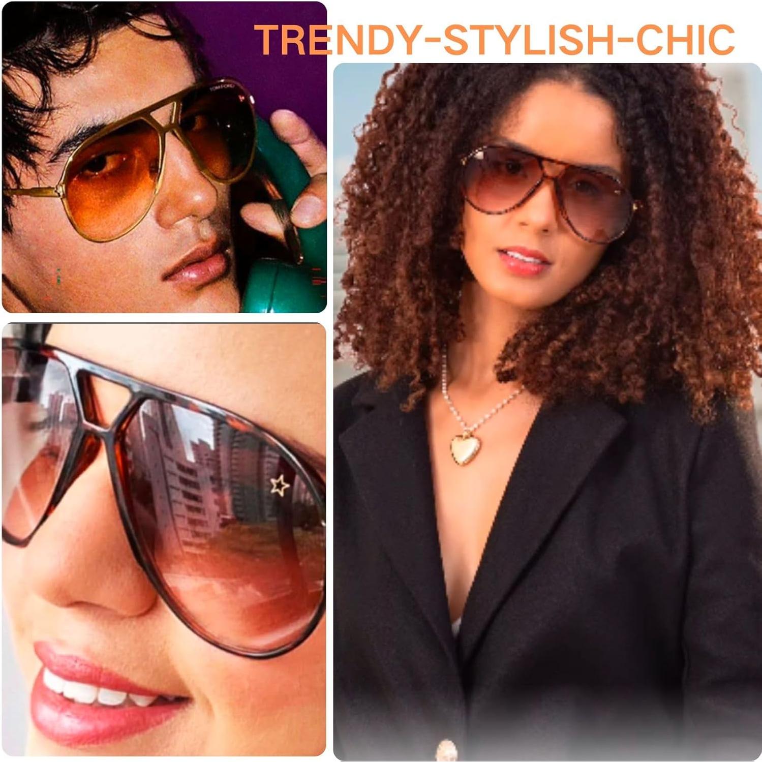 Gafas de sol aviador retro Hanj UV400 grandes unisex