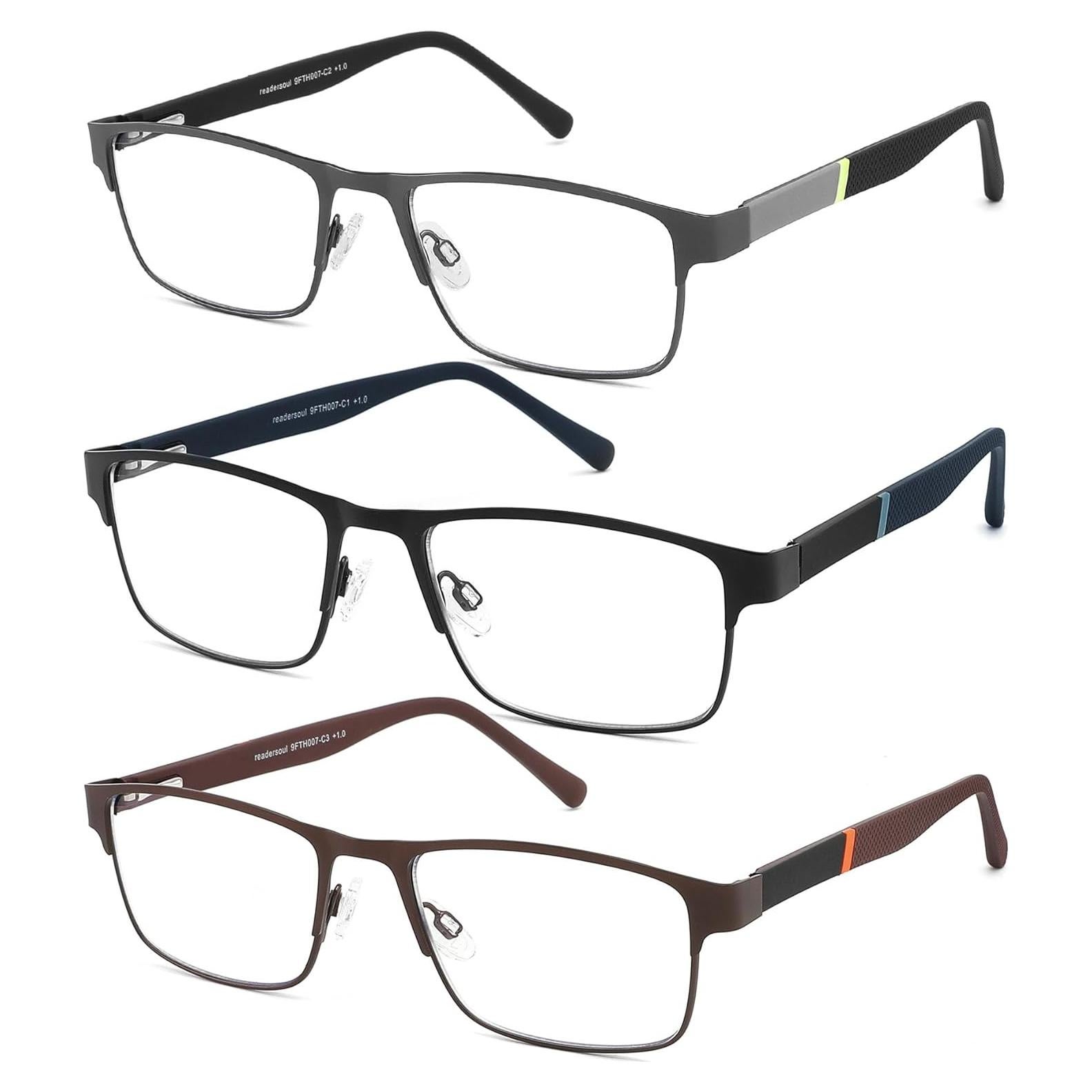 Gafas de lectura 3-Pack Yingte para hombres +1.0 bloqueo luz azul