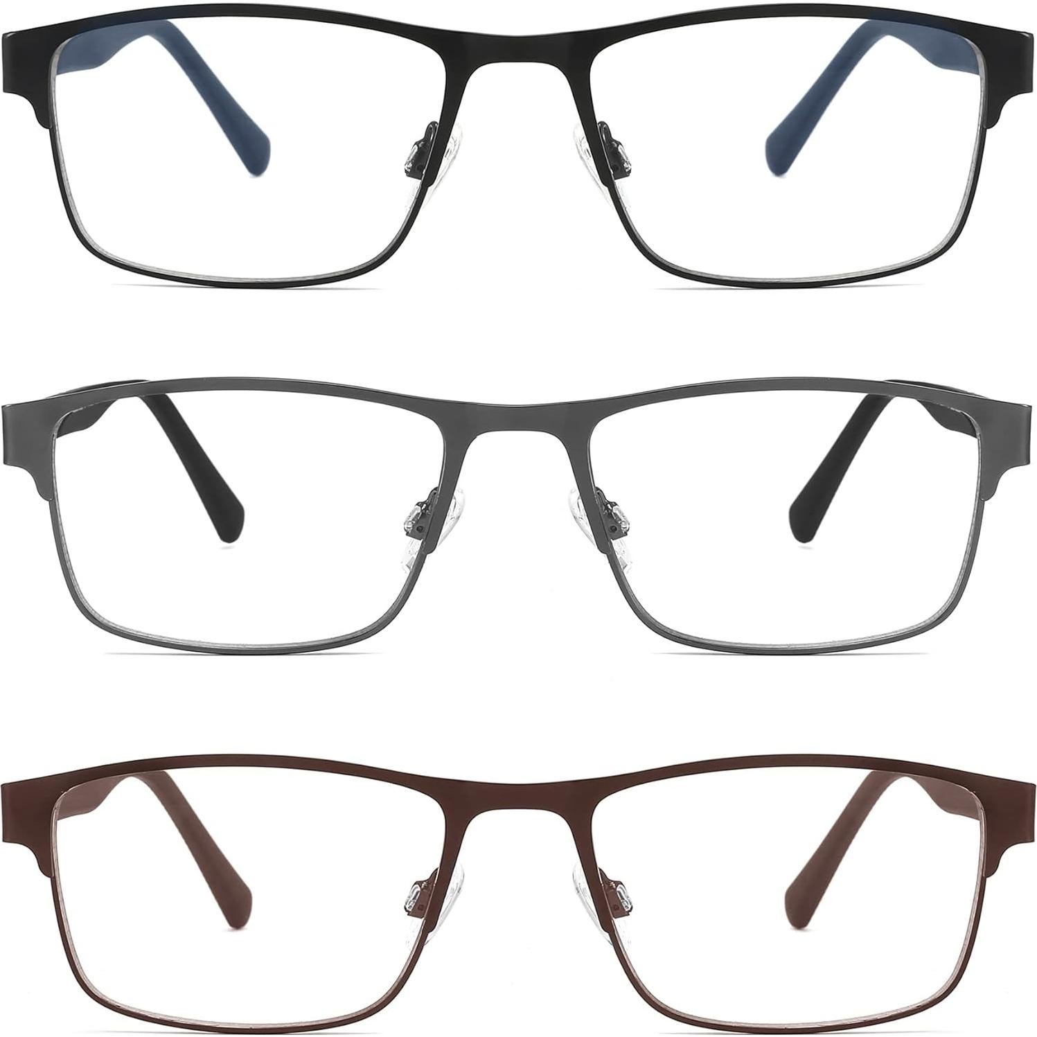 Gafas de lectura 3-Pack Yingte para hombres +1.0 bloqueo luz azul