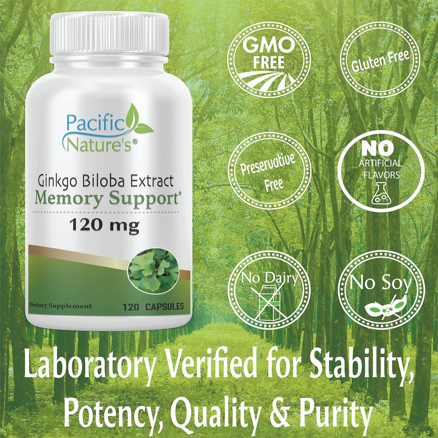 Ginkgo Biloba 120mg Pacific Nature 120 Cápsulas Vegetales