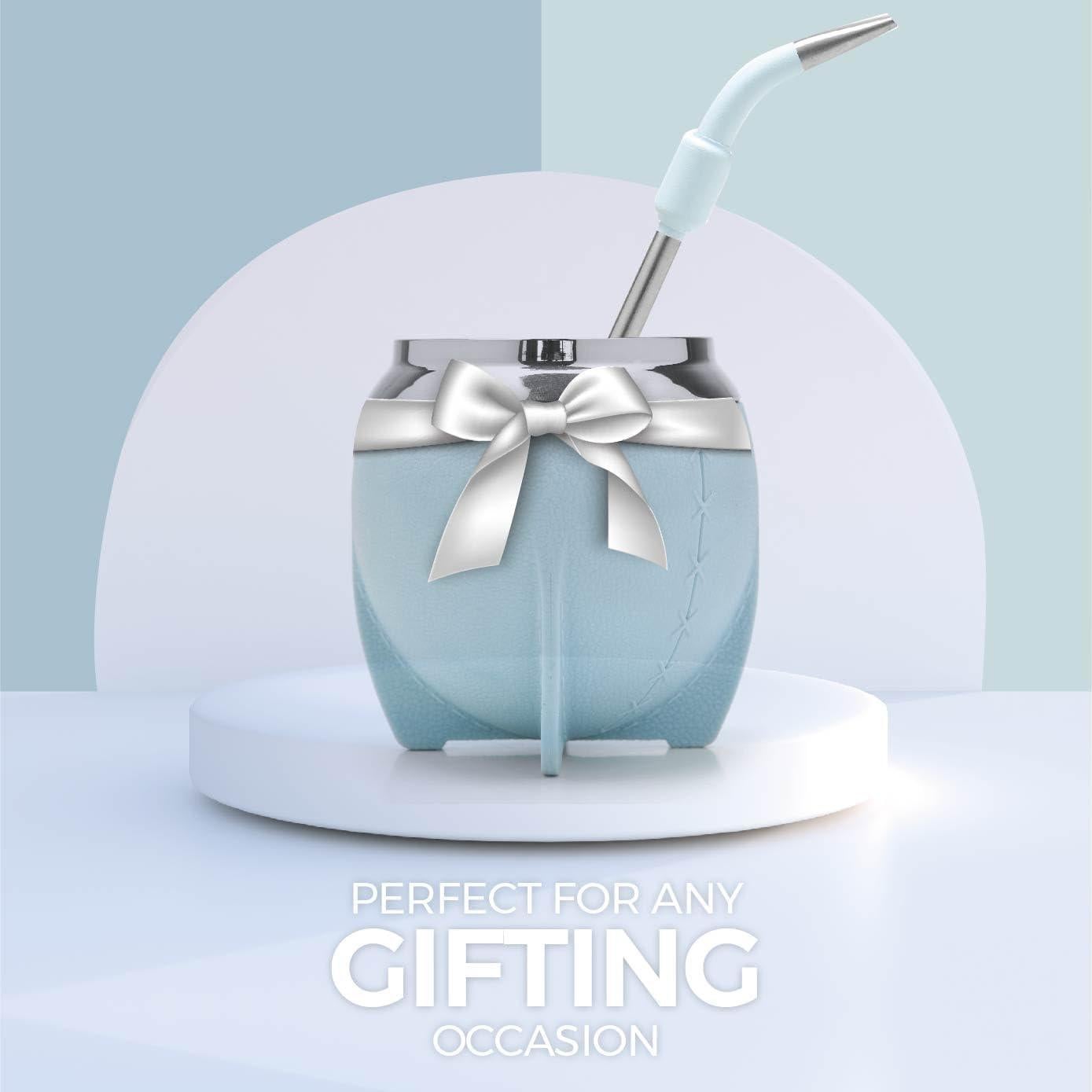 Conjunto de Mate BALIBETOV Acero Inoxidable 3 Piezas Azul Claro