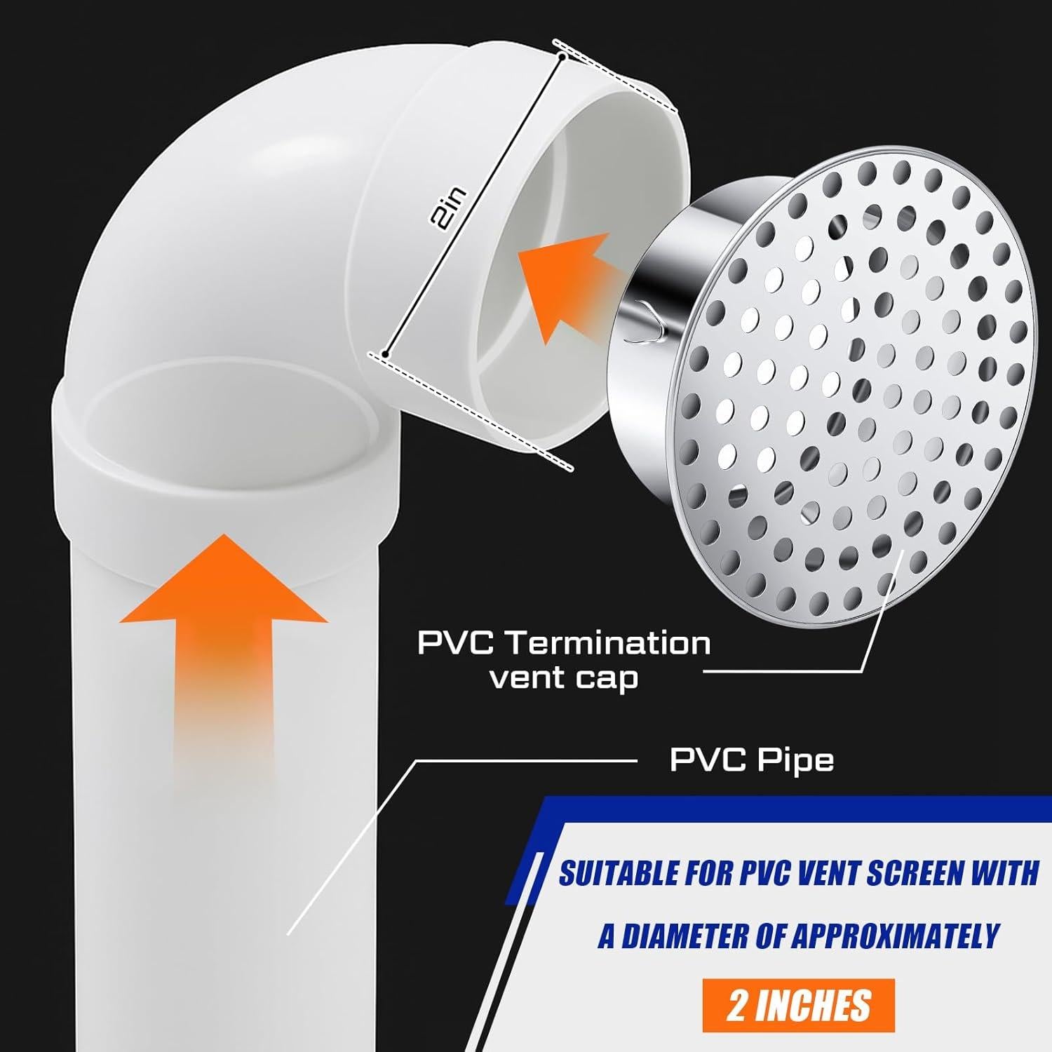 Tapa de Terminación PVC 2" Moxweyeni + Guantes Acero Inoxidable