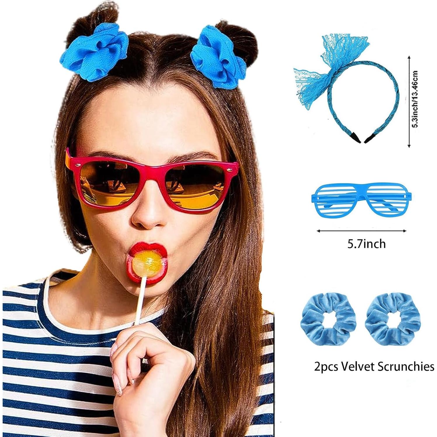 Conjunto de Disfraces de los 80 para Mujeres - 7 Piezas