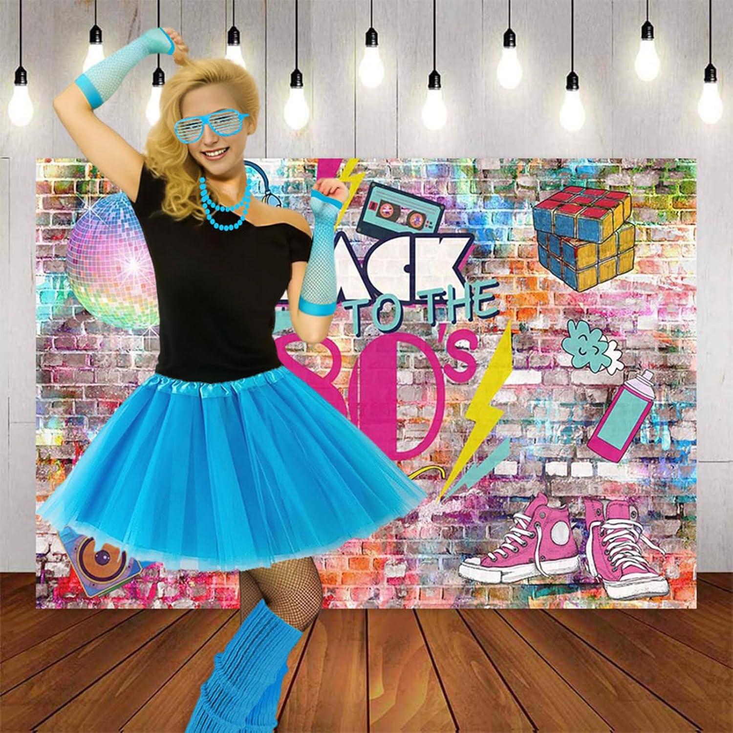 Conjunto de Disfraces de los 80 para Mujeres - 7 Piezas