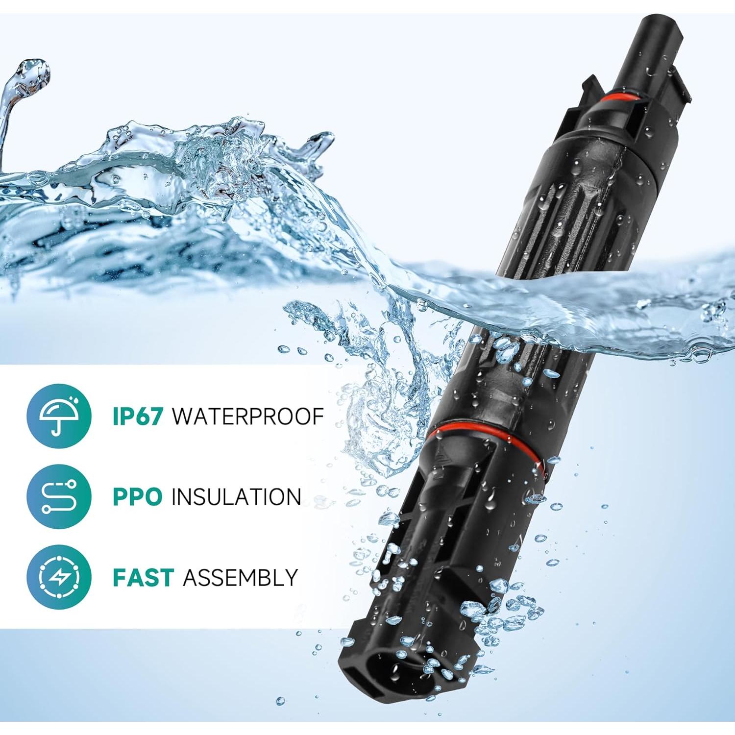 Fusible Solar 10A IGOYE IP67 Conectores Macho y Hembra 2 PCS