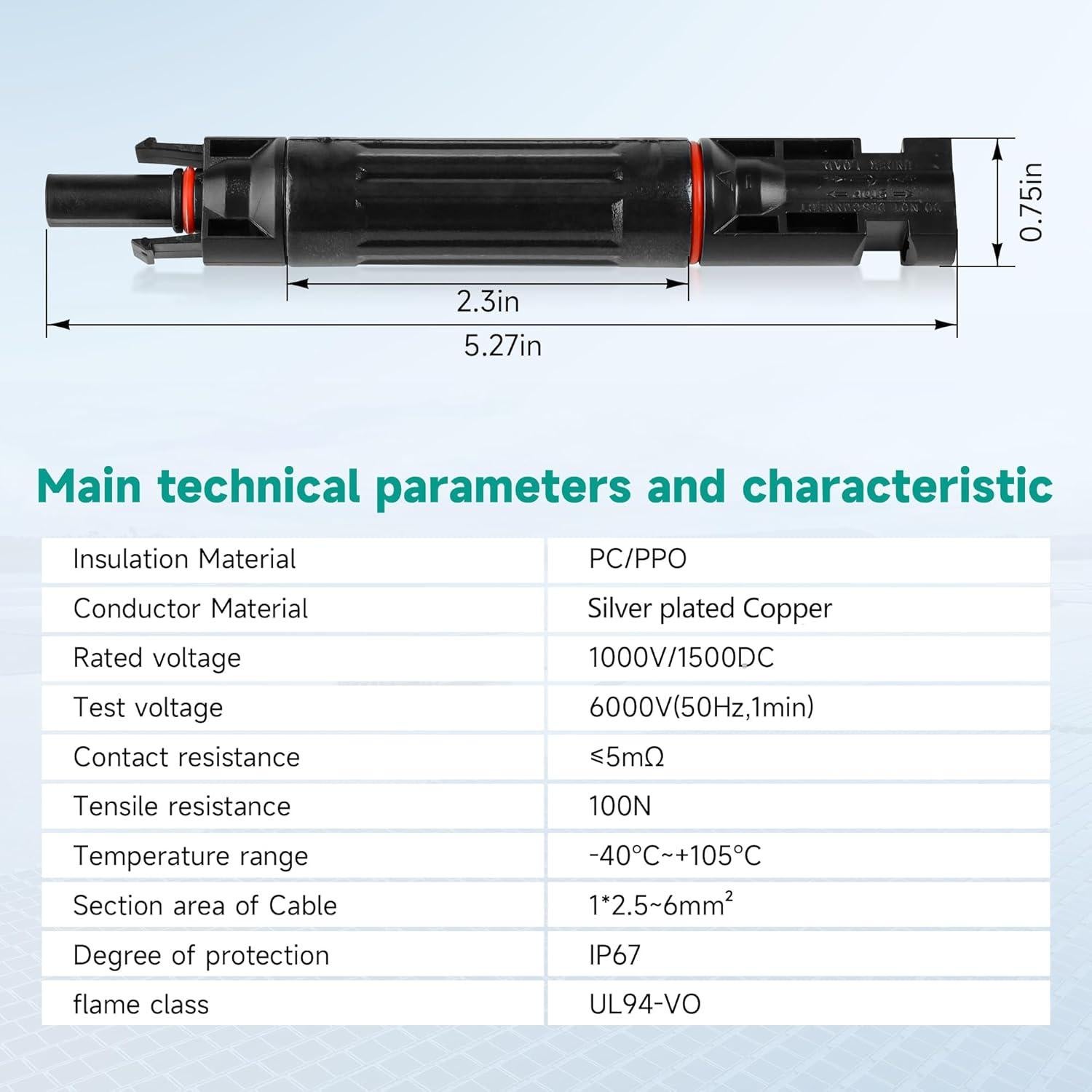 Fusible Solar 10A IGOYE IP67 Conectores Macho y Hembra 2 PCS