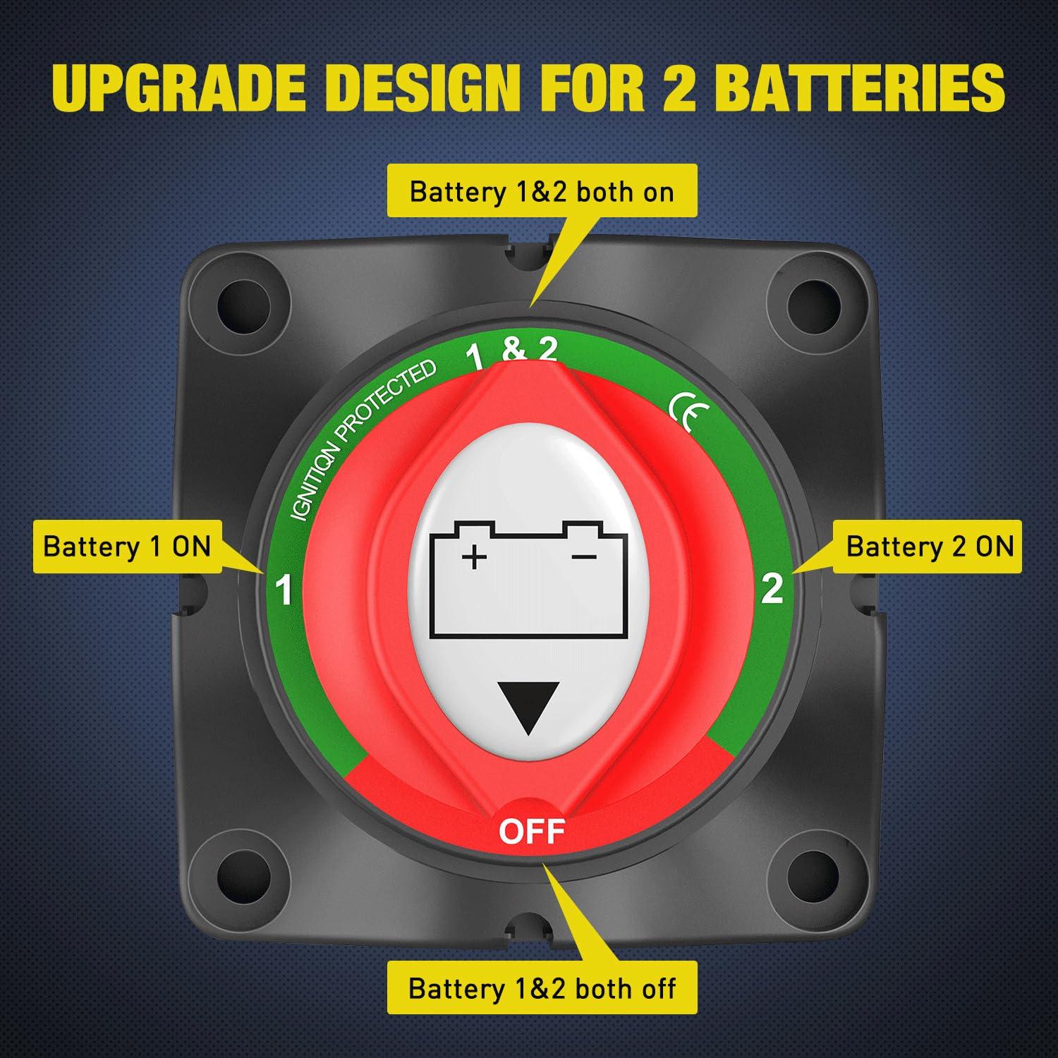 Interruptor de Batería Nilight 1-2-Both-Off 200A 12-48V