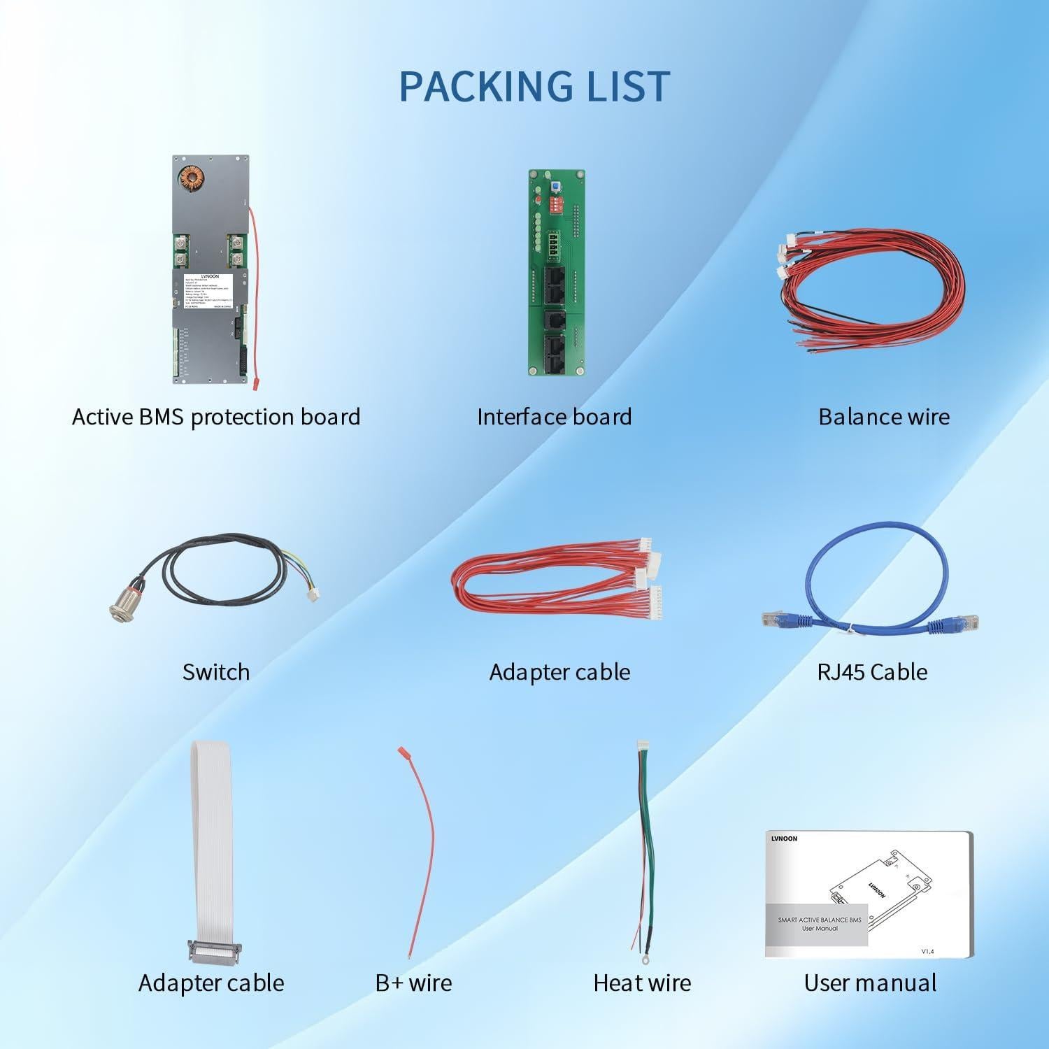 Inversor Activo Inteligente LVNOON BMS 100A 48V 8S-16S