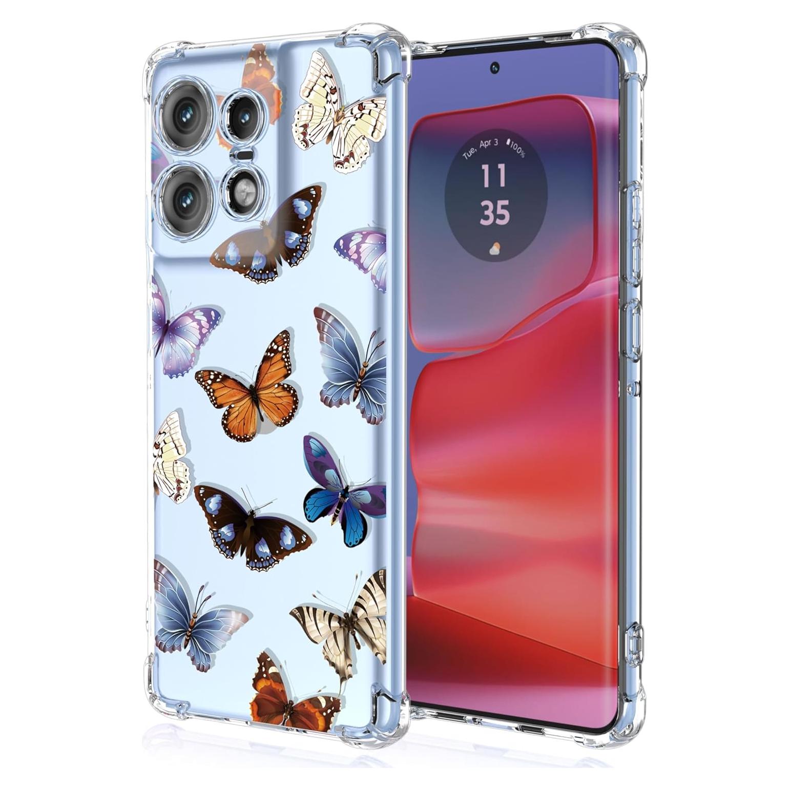 Funda TPU Moto Edge 50 Pro 5G Mariposas Coloridas Antigolpes