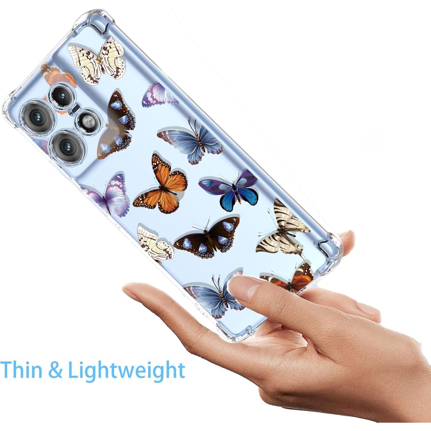 Funda TPU Moto Edge 50 Pro 5G Mariposas Coloridas Antigolpes