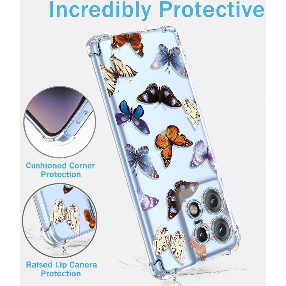 Funda TPU Moto Edge 50 Pro 5G Mariposas Coloridas Antigolpes