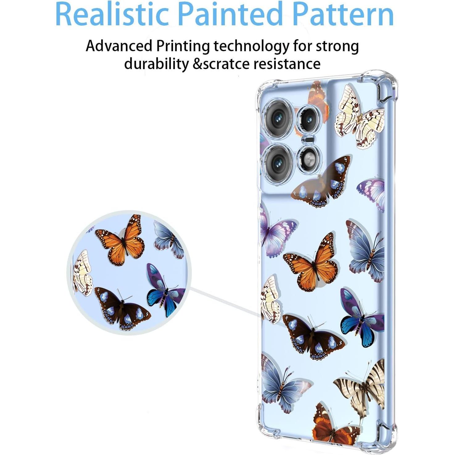 Funda TPU Moto Edge 50 Pro 5G Mariposas Coloridas Antigolpes