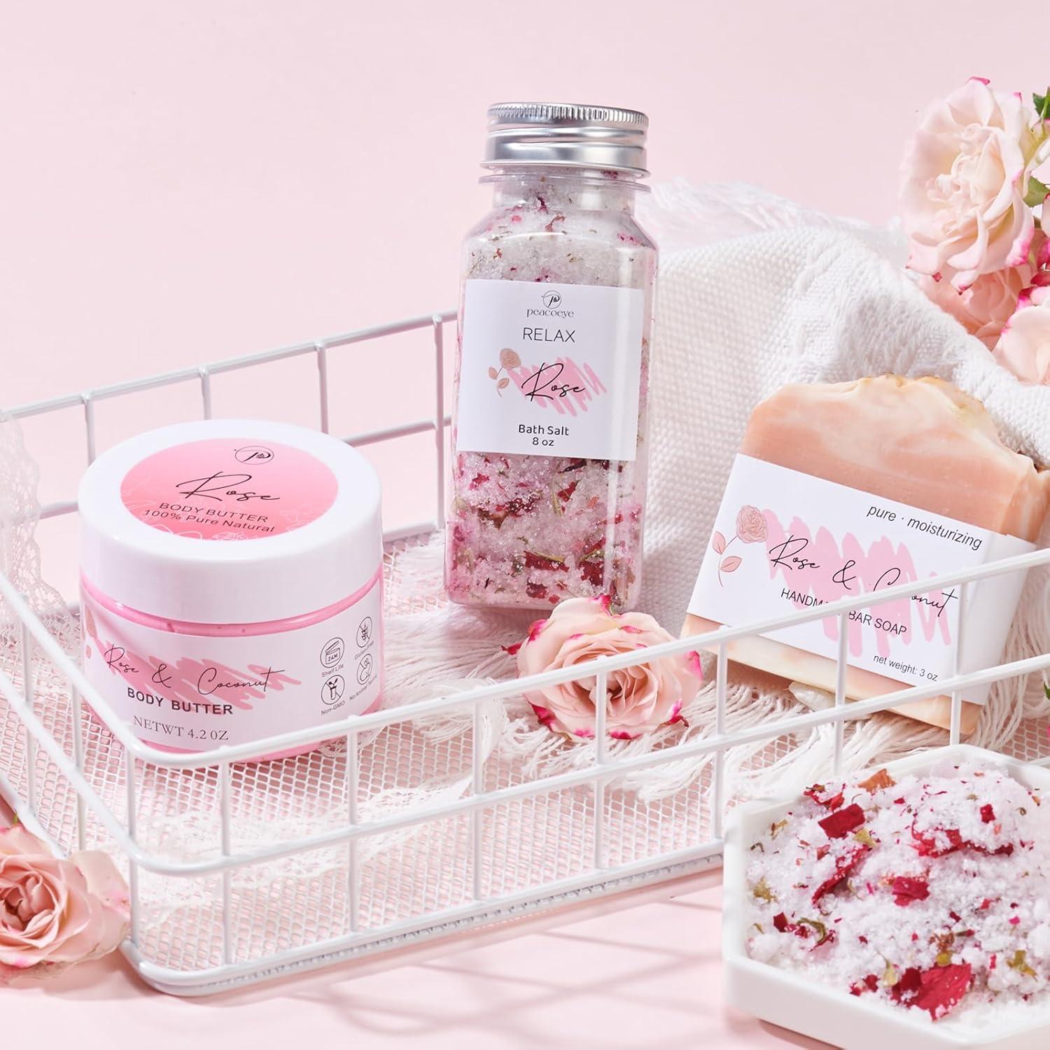Cesta de Regalo Spa para Mamá Peacoeye - Relajación Rosa