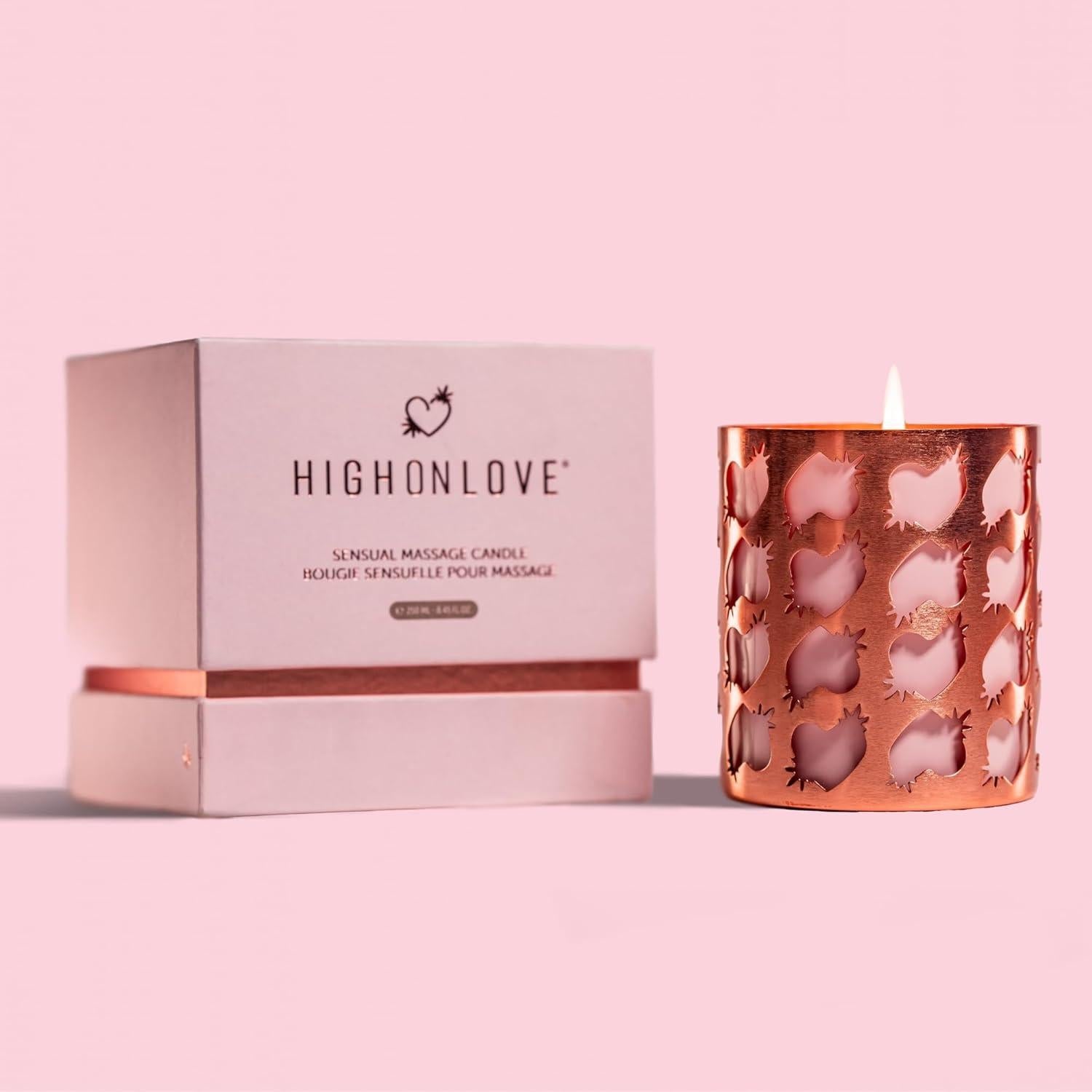 Vela de Aceite Corporal HighOnLove - Capullo de Rosa 300ml