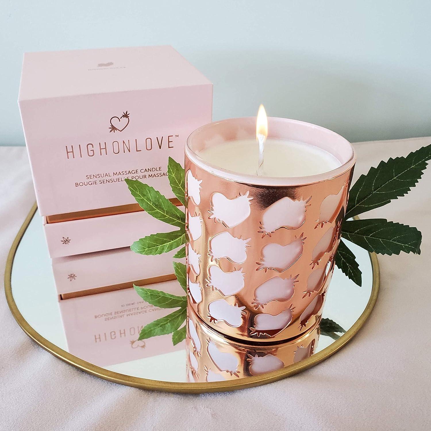 Vela de Aceite Corporal HighOnLove - Capullo de Rosa 300ml