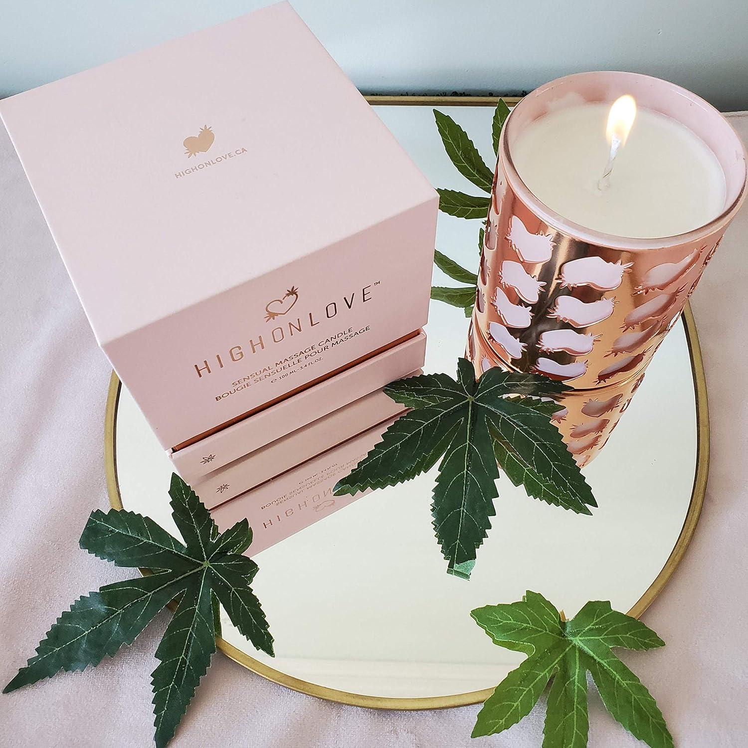 Vela de Aceite Corporal HighOnLove - Capullo de Rosa 300ml