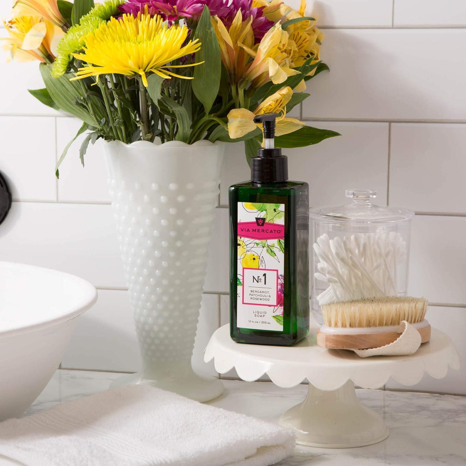 Jabón Líquido Via Mercato 340 g - Bergamota, Pachulí, Palo de Rosa