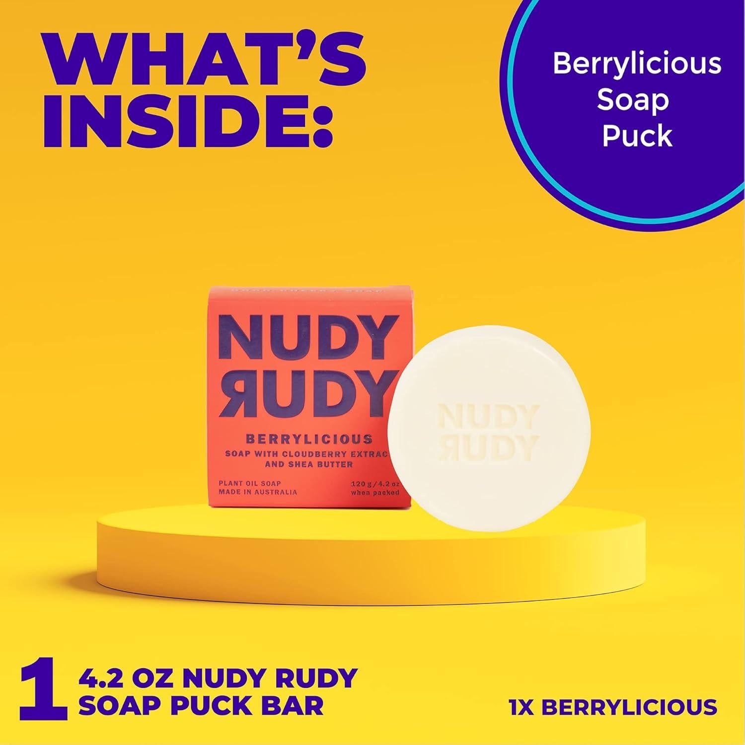 Barra de Jabón Berrylicious Nudy Rudy 119 g - Manteca de Karité
