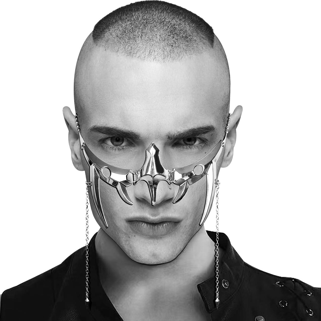 Máscara Media de Acero Líquido L'VOW Plateada Unisex