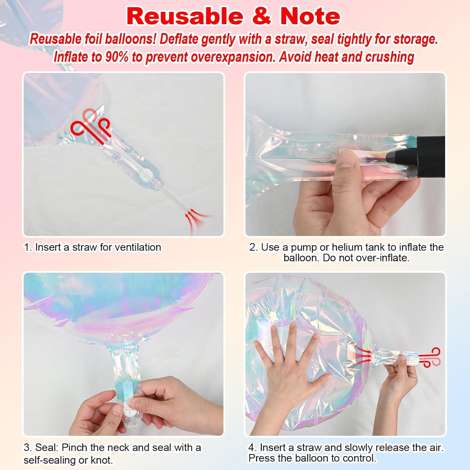 Globos Iridiscentes 4D Froova 56 cm Holográficos para Fiestas