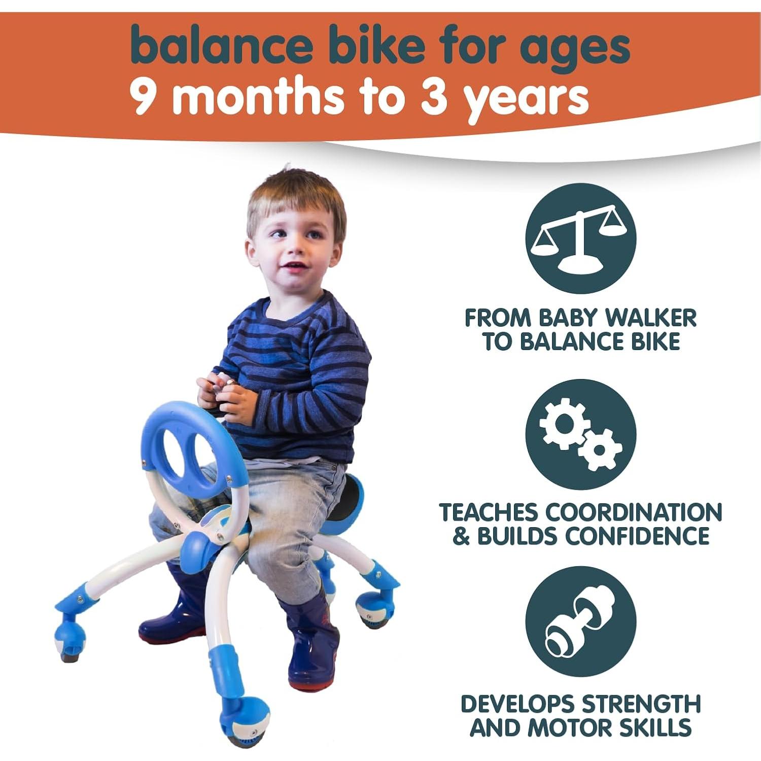 Bicicleta Andadora YBIKE Pewi Elite Azul para Niños