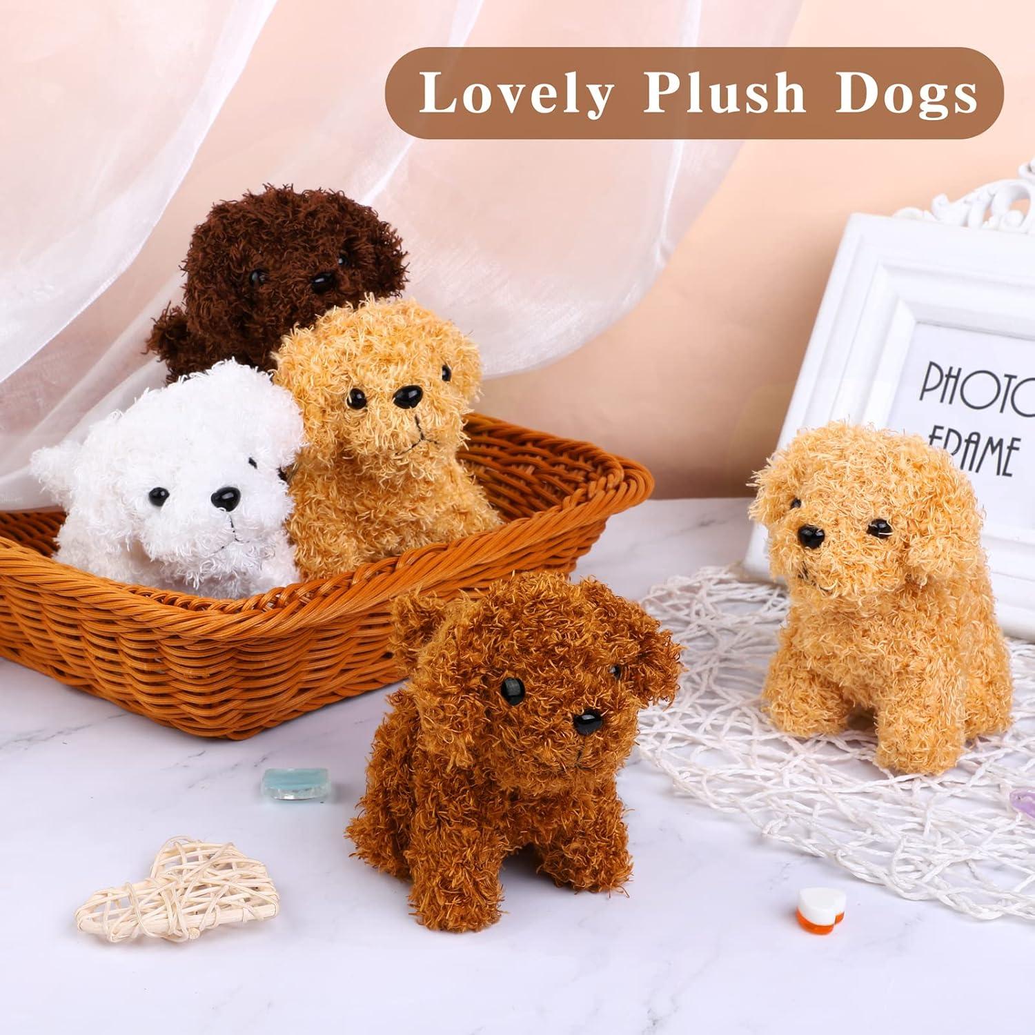 Mini Perros de Peluche 16 Piezas Elcoho 10 cm con Llavero