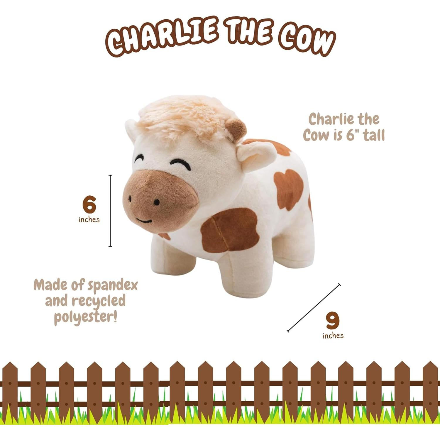Charlie La Vaca Peluche 17.78 cm - Suave y Ecológico