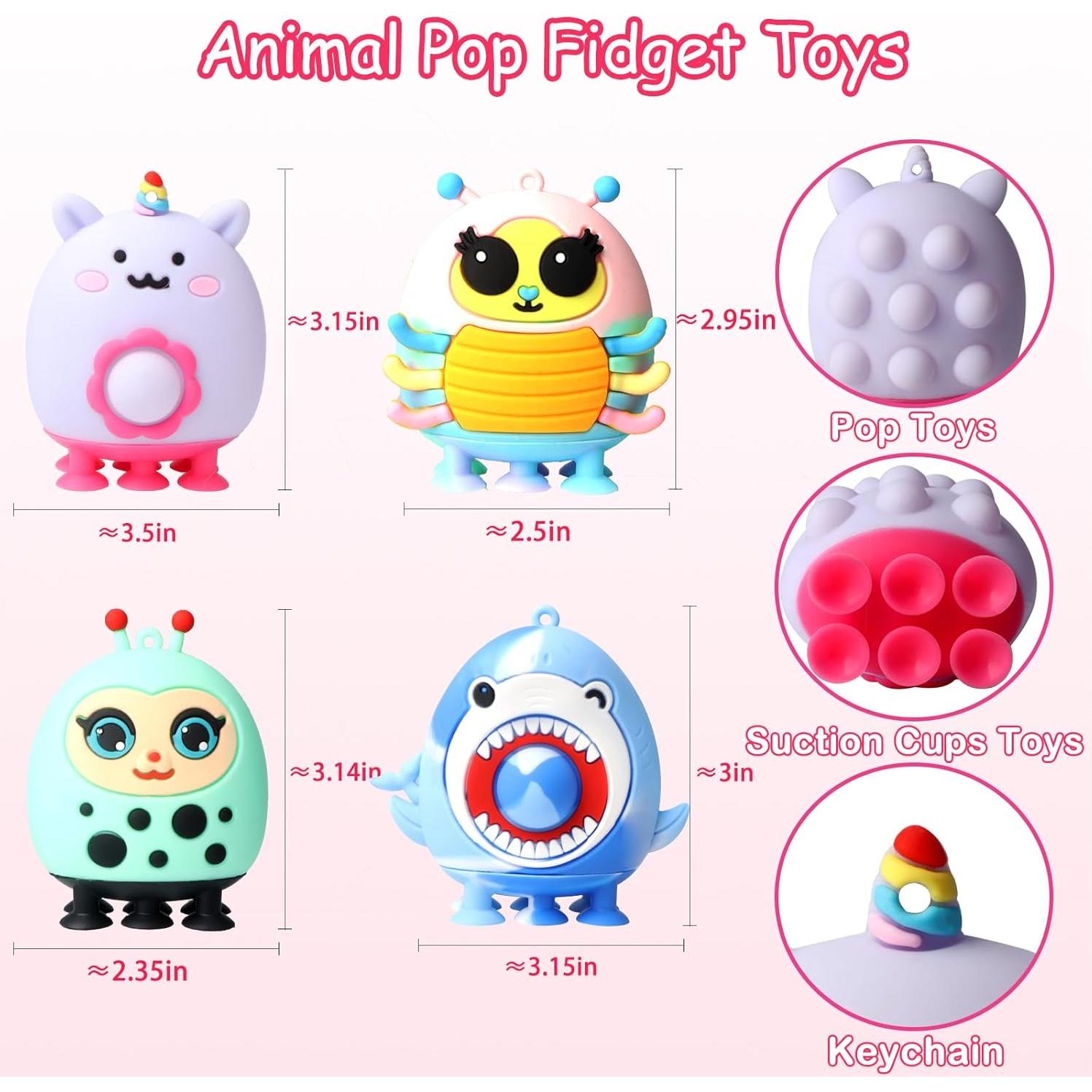 12 Juguetes Antiestrés de Succión de Animales KissFree