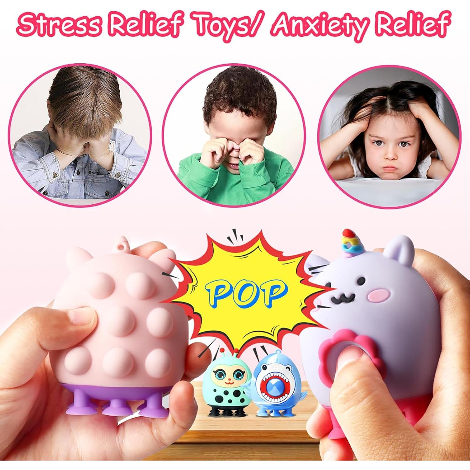 12 Juguetes Antiestrés de Succión de Animales KissFree