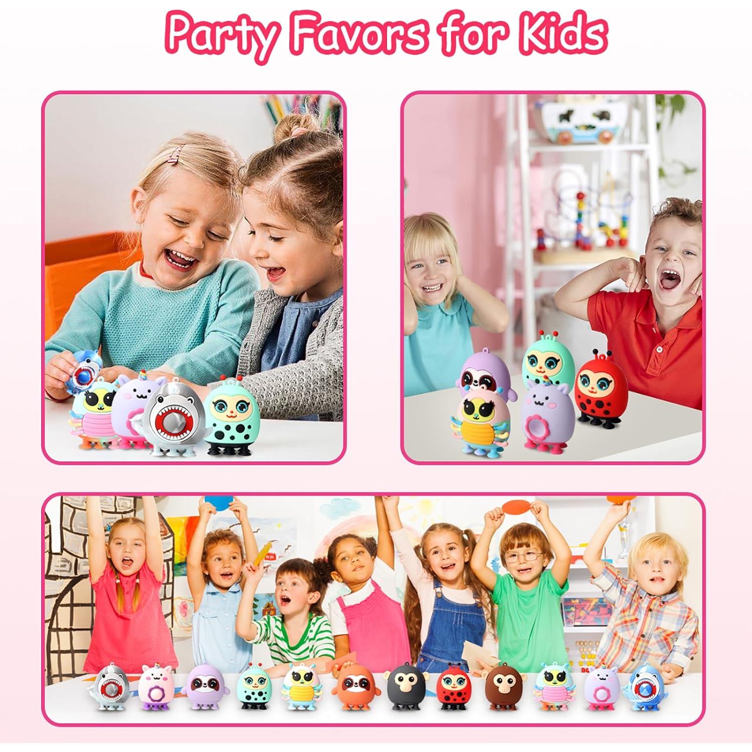 12 Juguetes Antiestrés de Succión de Animales KissFree