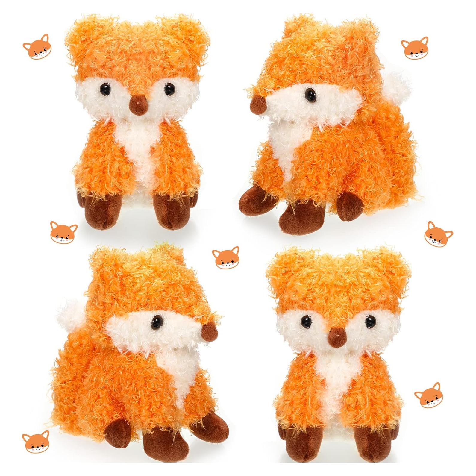 Set de 4 Zorros de Peluche Aoriher 13 cm para Niños
