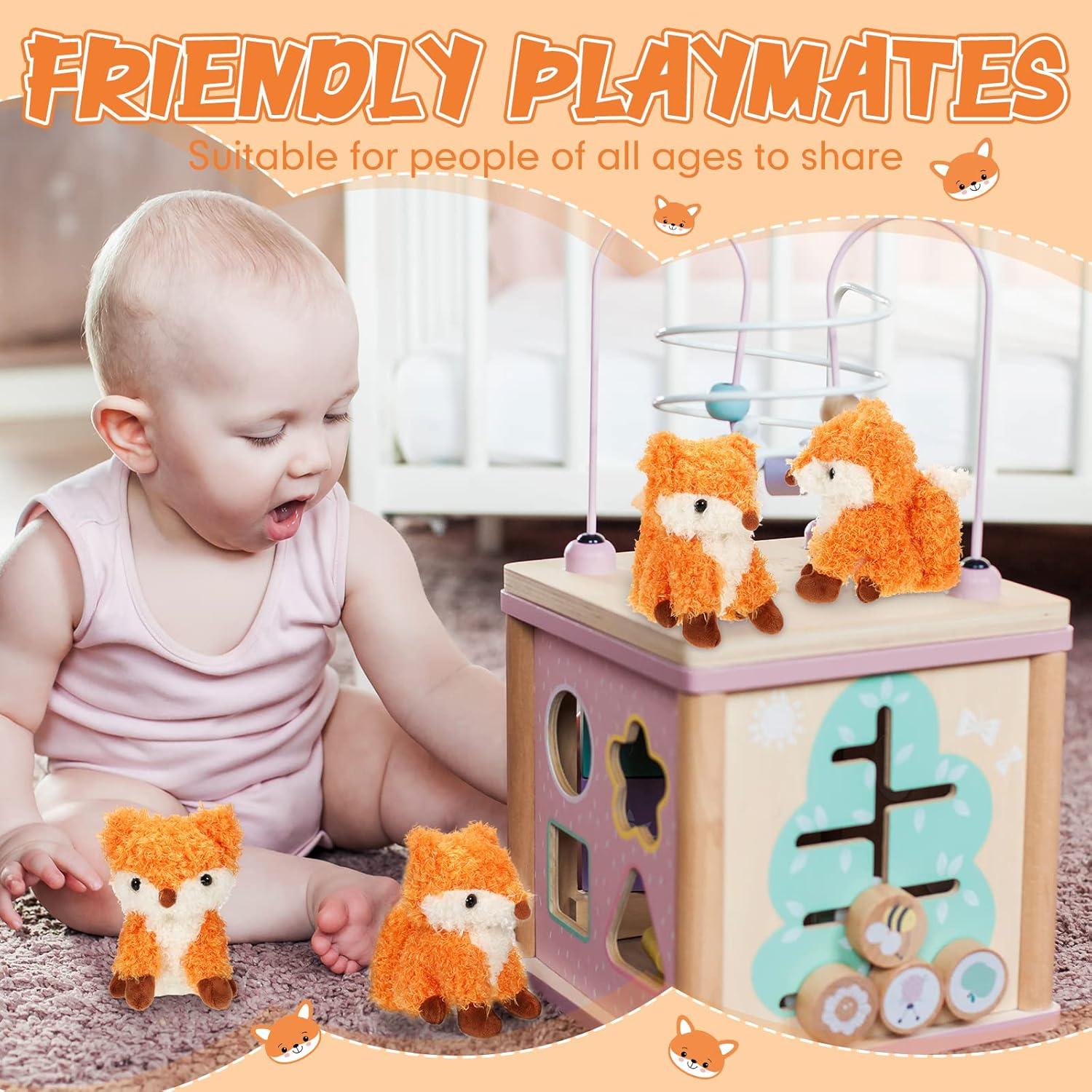 Set de 4 Zorros de Peluche Aoriher 13 cm para Niños