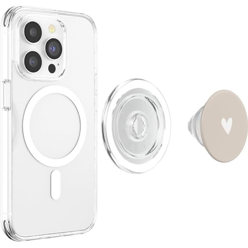 PopSockets PopGrip Magnético Corazón Minimalista Beige