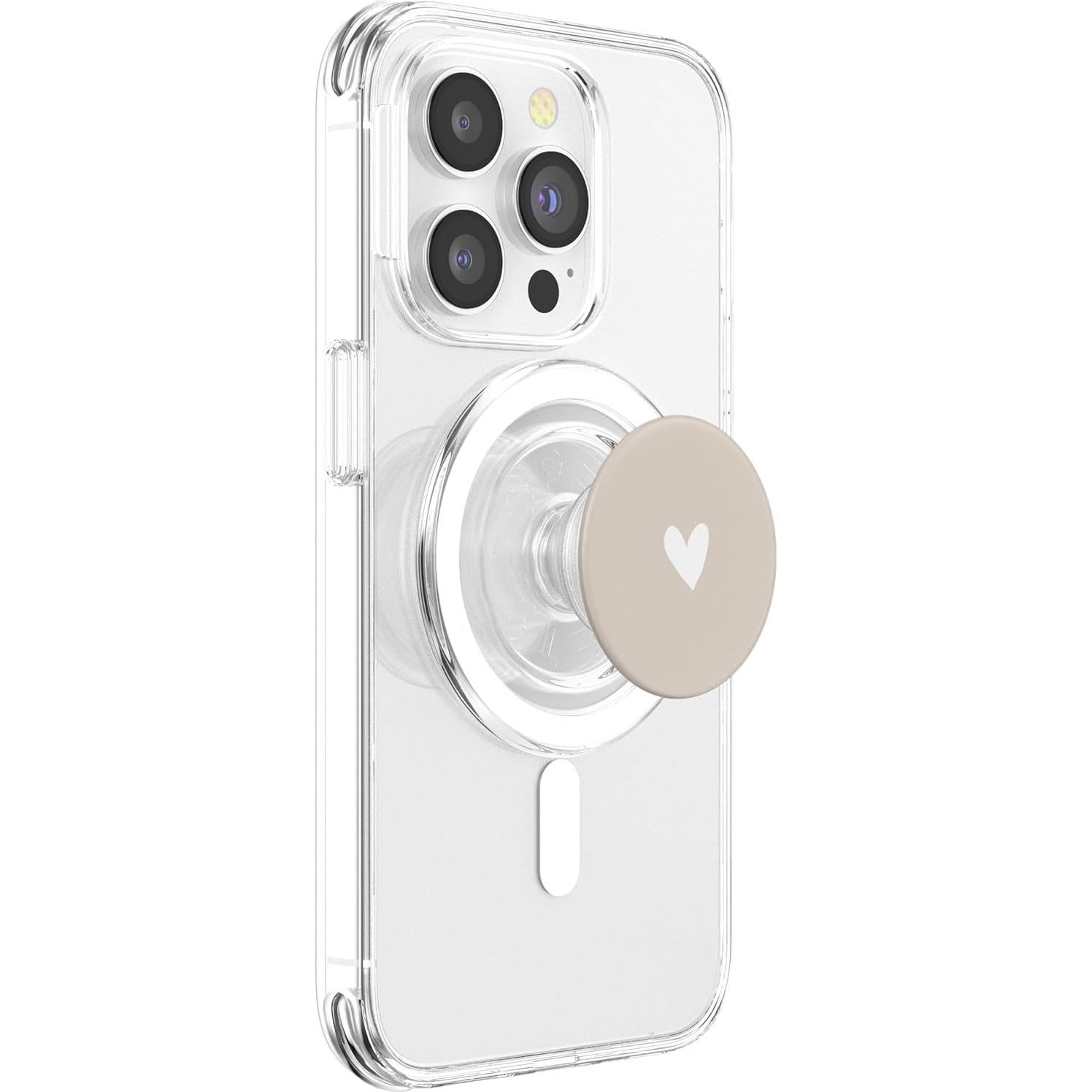 PopSockets PopGrip Magnético Corazón Minimalista Beige