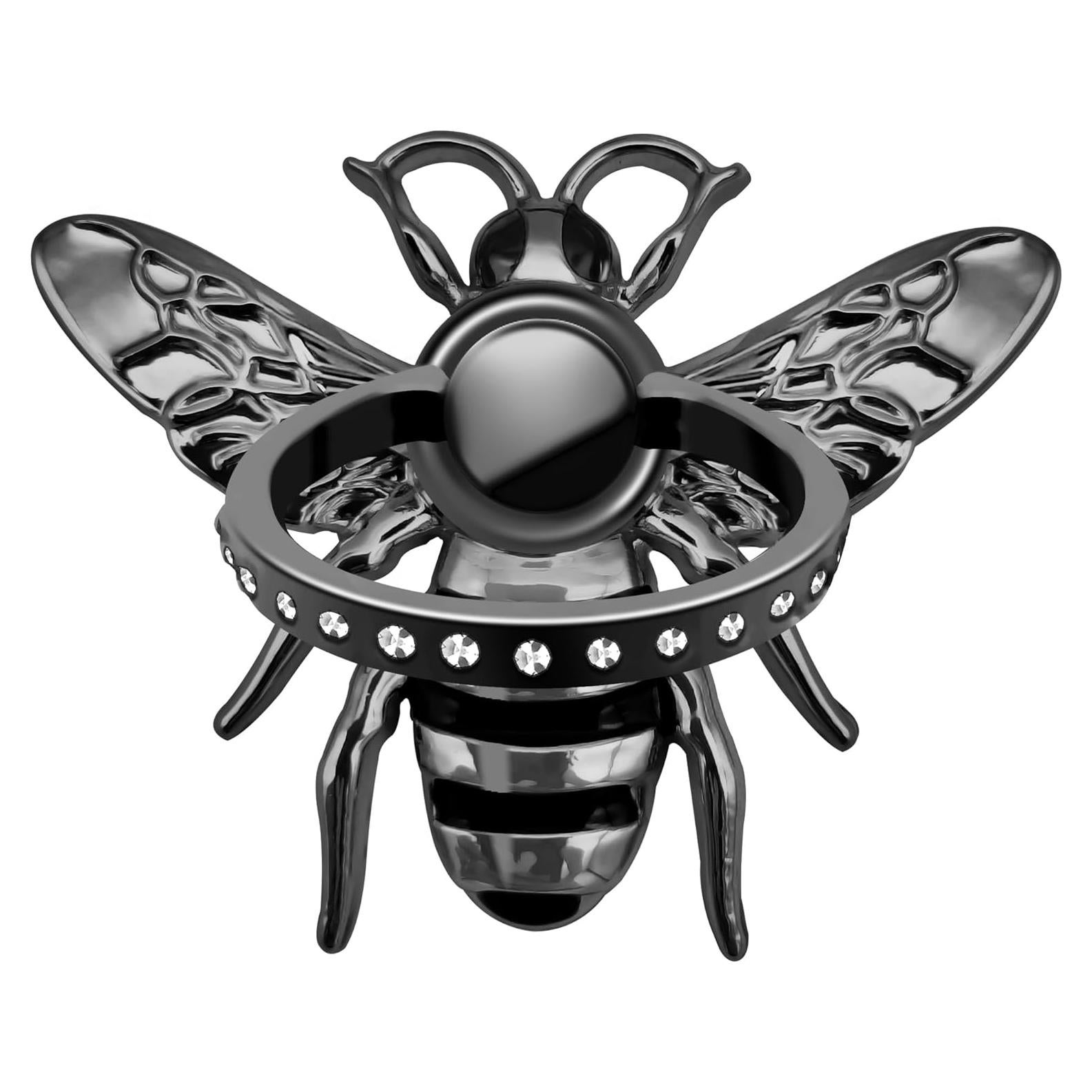 Soporte de Anillo para Teléfono Bee Negro - Fuerte Adhesivo 3M