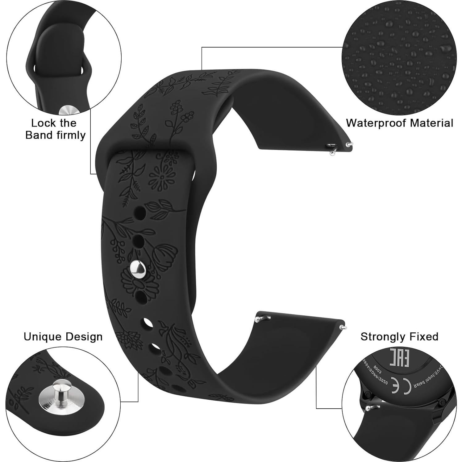 Correa de Silicona Floral 22mm Meliya para Reloj Inteligente