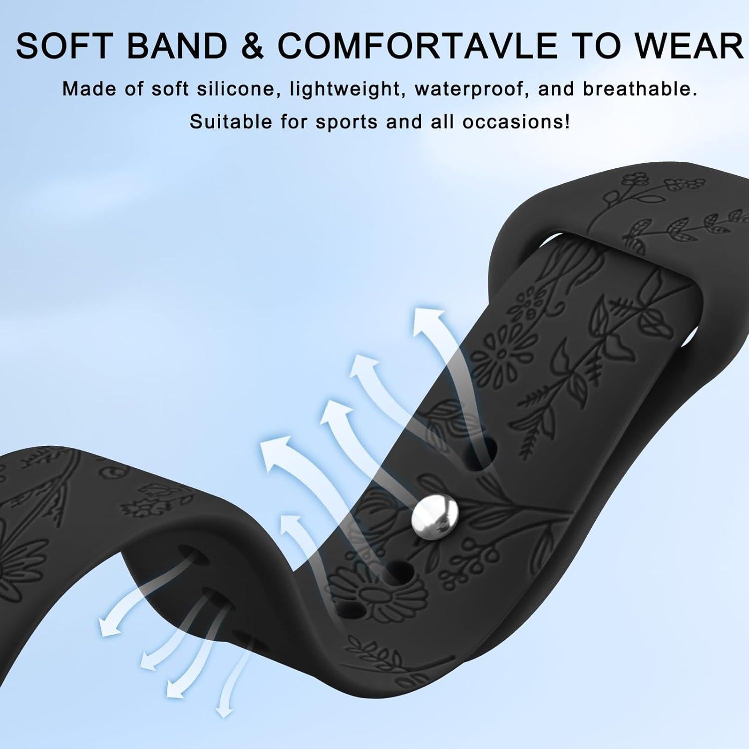 Correa de Silicona Floral 22mm Meliya para Reloj Inteligente